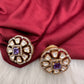 Moissanite Purple 92.5 Silver Stud Earrings