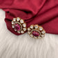 Moissanite Red 92.5 Silver Stud Earrings