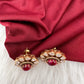 Moissanite Red 92.5 Silver Stud Earrings
