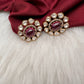 Moissanite Red 92.5 Silver Stud Earrings