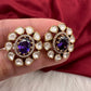 Moissanite Purple 92.5 Silver Stud Earrings