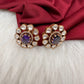 Moissanite Purple 92.5 Silver Stud Earrings