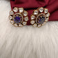 Moissanite Purple 92.5 Silver Stud Earrings