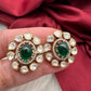 Moissanite Green 92.5 Silver Stud Earrings
