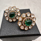 Moissanite Green 92.5 Silver Stud Earrings