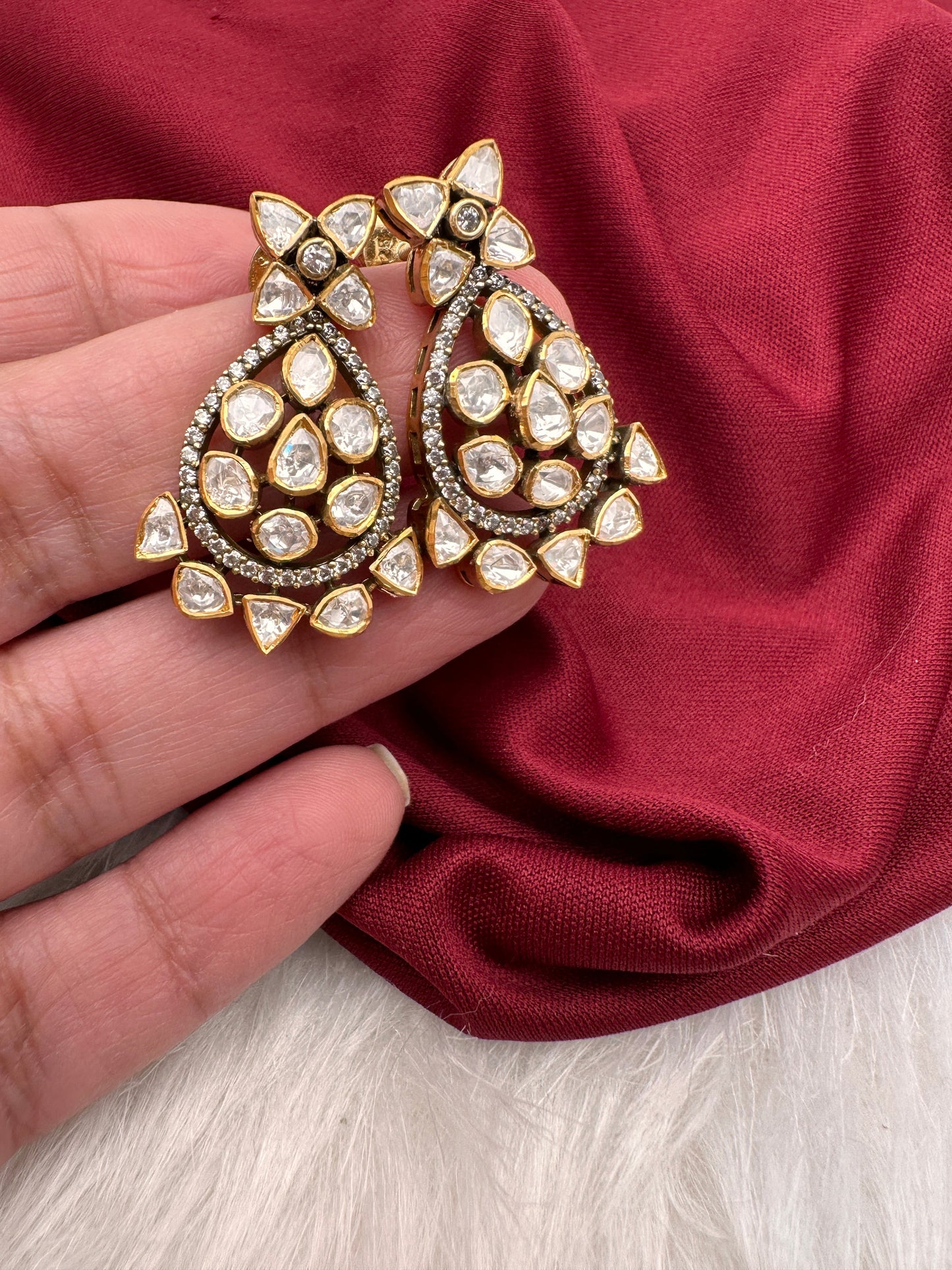 Moissanite 92.5 Silver Stud Earrings