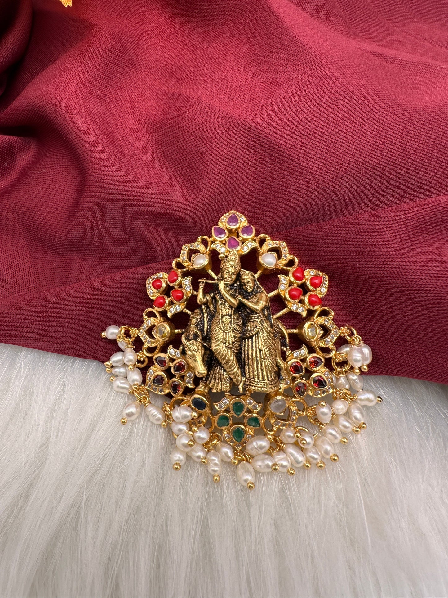 Krishna Nakshi Antique  92.5 Silver Pendent