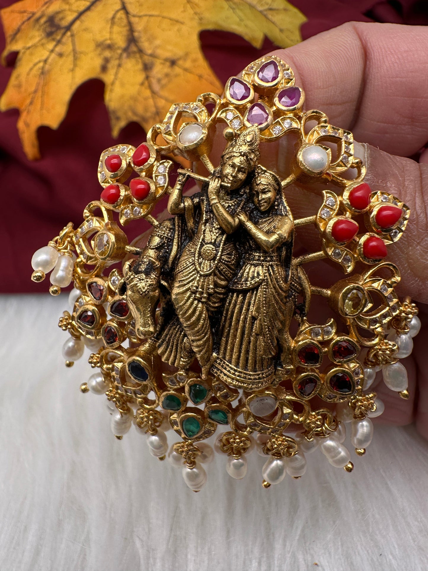 Krishna Nakshi Antique  92.5 Silver Pendent