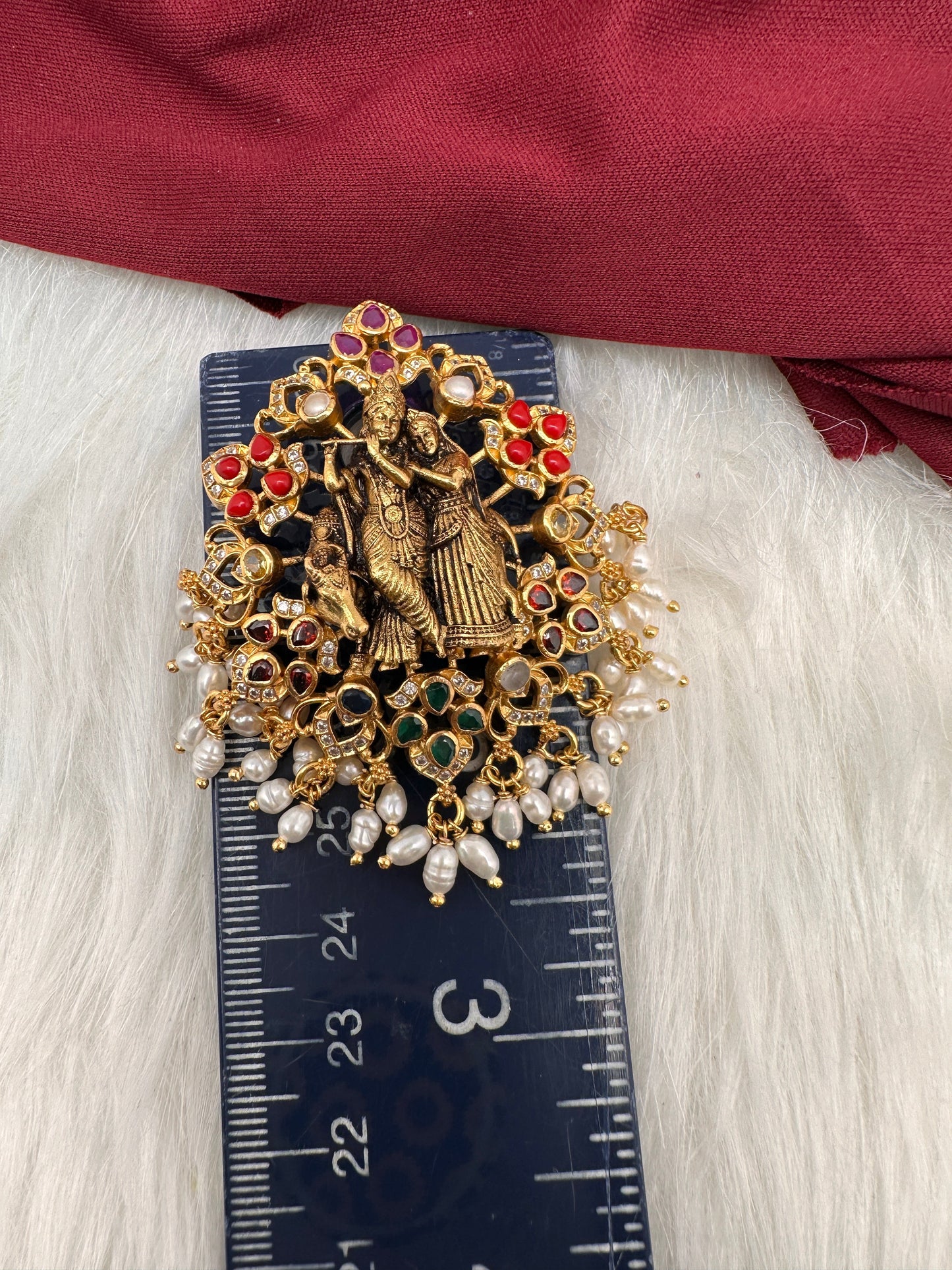 Krishna Nakshi Antique  92.5 Silver Pendent