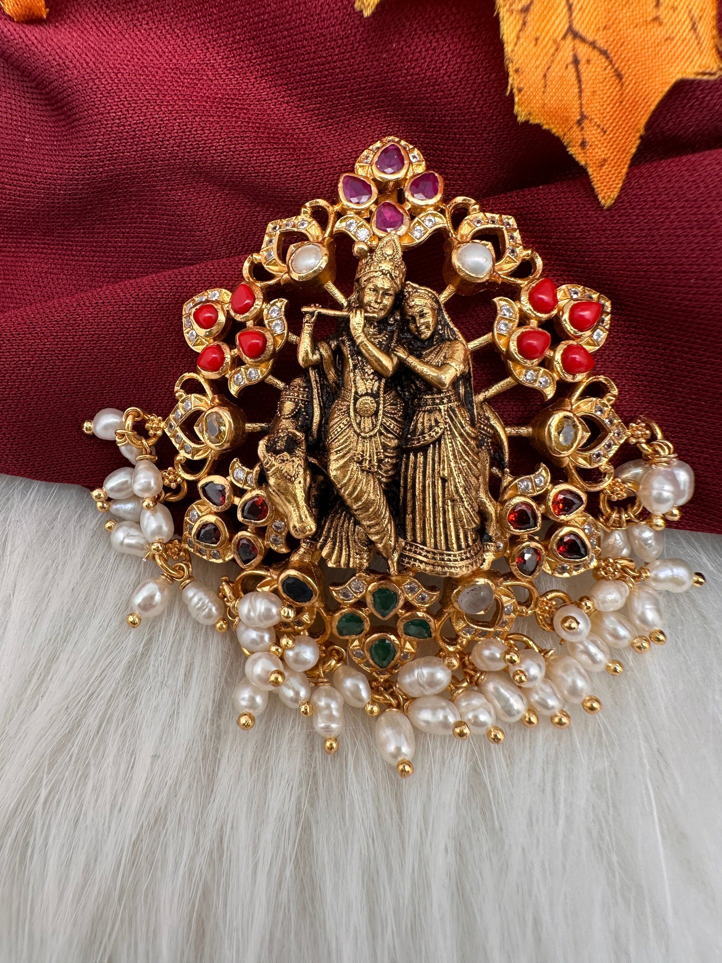 Krishna Nakshi Antique  92.5 Silver Pendent