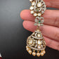 92.5 Silver Moisanite Green Jhumka Earrings