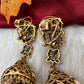92.5 Silver Moisanite Green Jhumka Earrings