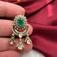 92.5 Silver Green Moissanite Pendent