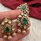 92.5 Silver Green  Moissanite Pendent Set