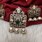 92.5 Silver Green  Moissanite Pendent Set