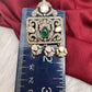 92.5 Silver Green  Moissanite Pendent Set