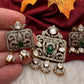92.5 Silver Green  Moissanite Pendent Set