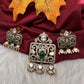 92.5 Silver Green  Moissanite Pendent Set