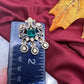 92.5 Silver Green Moissanite Pendent