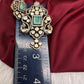 92.5 Silver Green  Moissanite Pendent Set