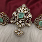 92.5 Silver Green  Moissanite Pendent Set