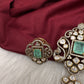 92.5 Silver Green  Moissanite Pendent Set