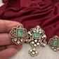 92.5 Silver Green  Moissanite Pendent Set
