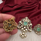 92.5 Silver Green  Moissanite Pendent Set