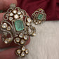 92.5 Silver Green  Moissanite Pendent Set