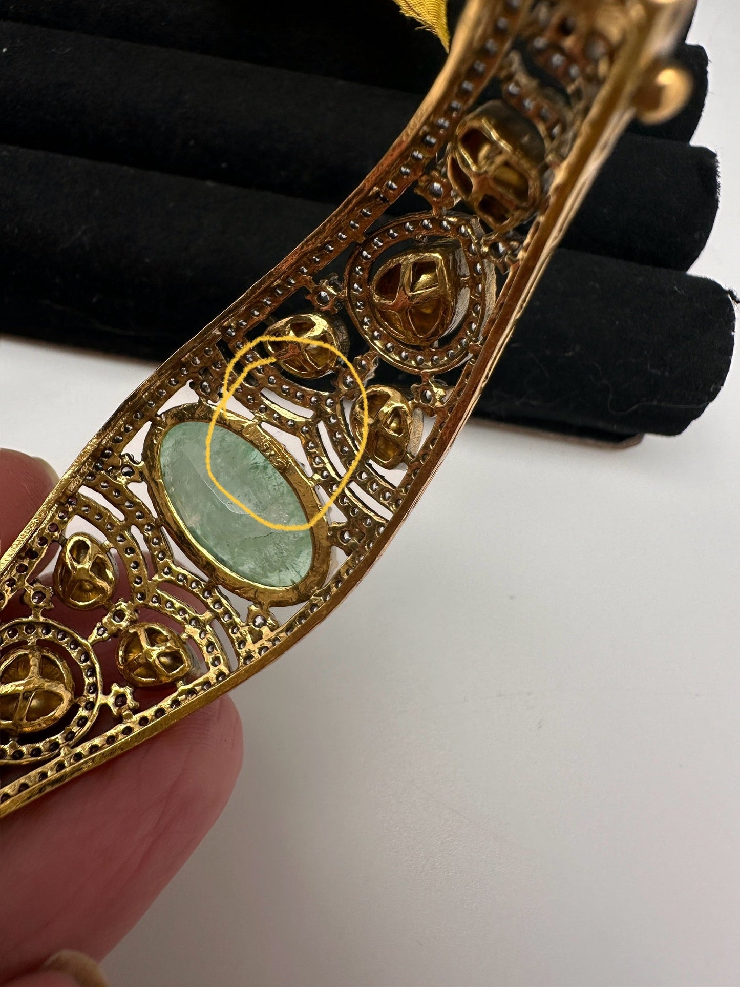 92.5 Silver Green  Moissanite Bracelet