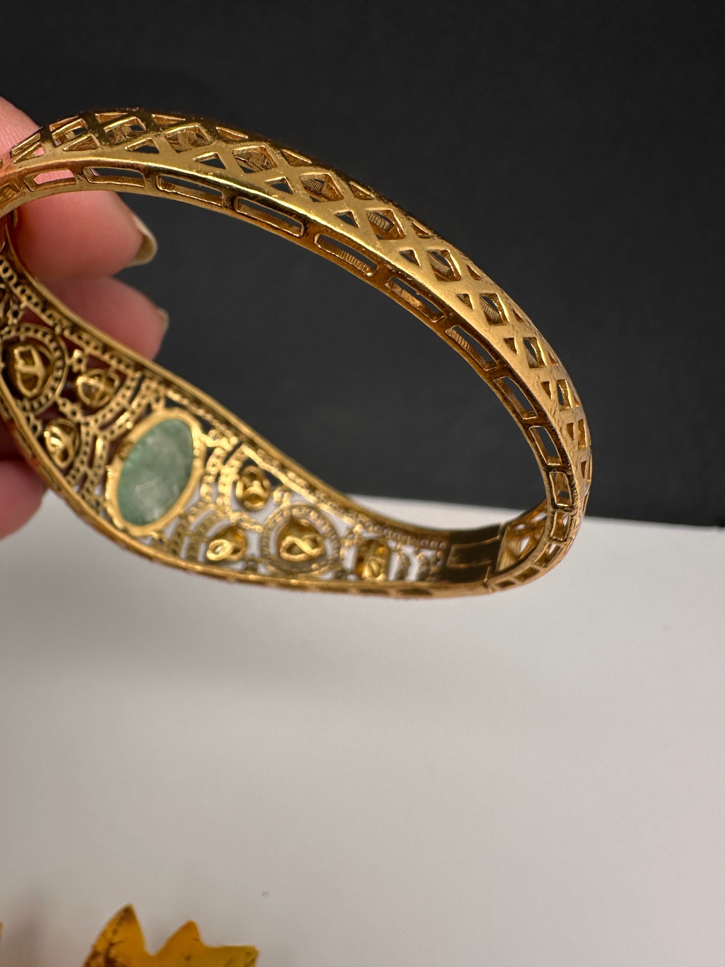 92.5 Silver Green  Moissanite Bracelet