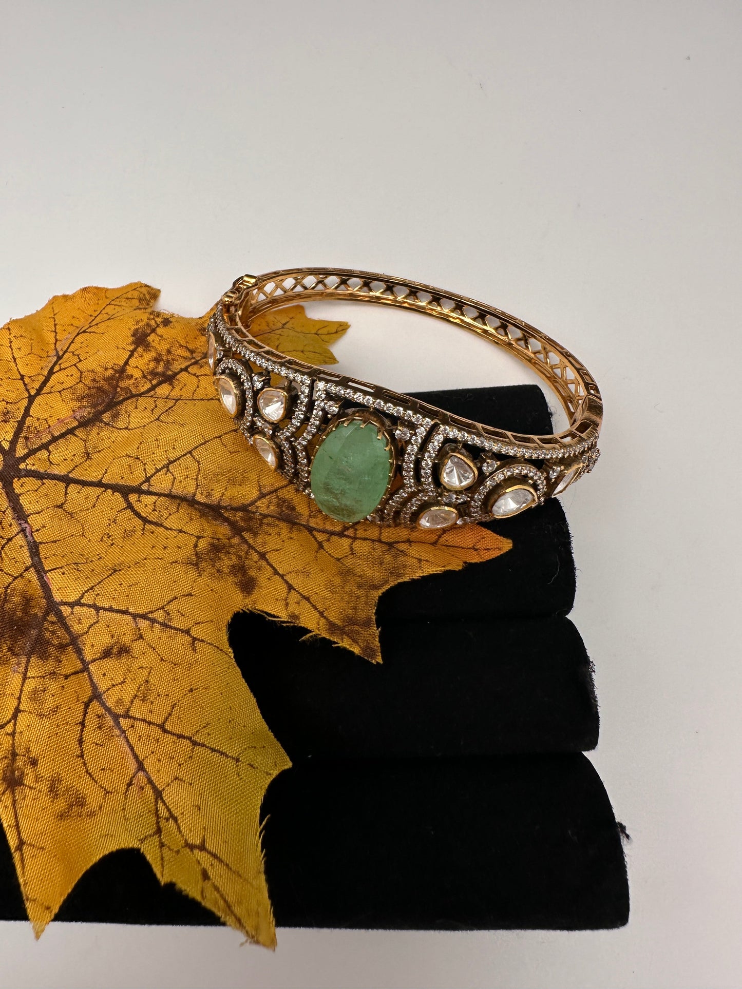 92.5 Silver Green  Moissanite Bracelet