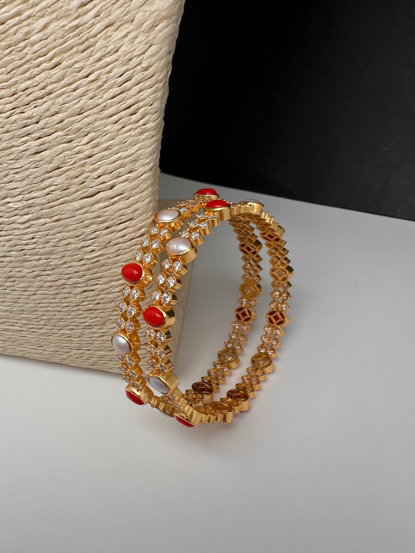 92.5 Silver Coral Pearl Bangles 2.4