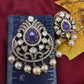 92.5 Silver Purple Moissanite Pendent Set - 