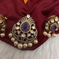 92.5 Silver Purple Moissanite Pendent Set - 