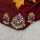 92.5 Silver Purple Moissanite Pendent Set - 