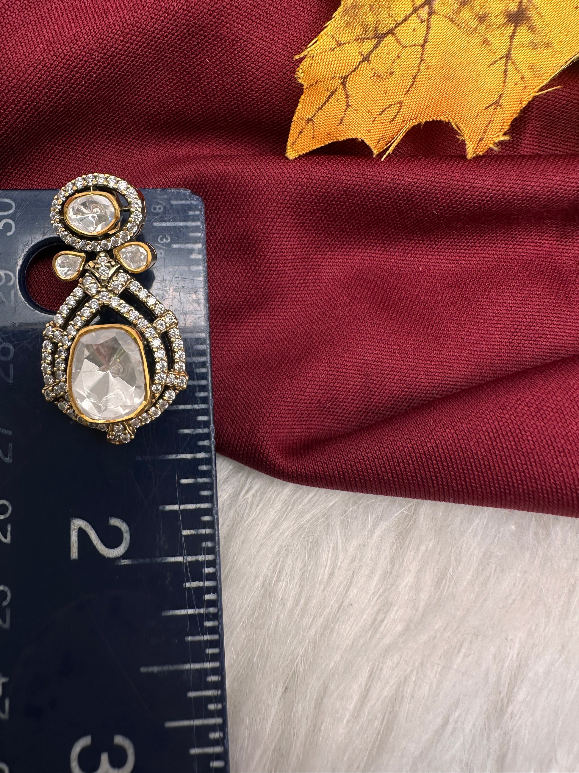 92.5 Silver Moissanite Pendent Set - 