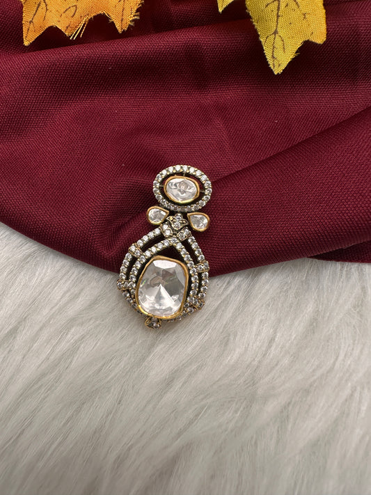 92.5 Silver Moissanite Pendent Set - 