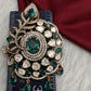 92.5 Silver Green Moissanite Statement Pendent Set - 