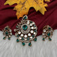 92.5 Silver Green Moissanite Statement Pendent Set - 