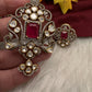 92.5 Silver Red Moissanite Pendent Set - 