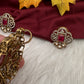 92.5 Silver Red Moissanite Pendent Set - 