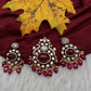 92.5 Silver Red Moissanite Statement Pendent Set - 
