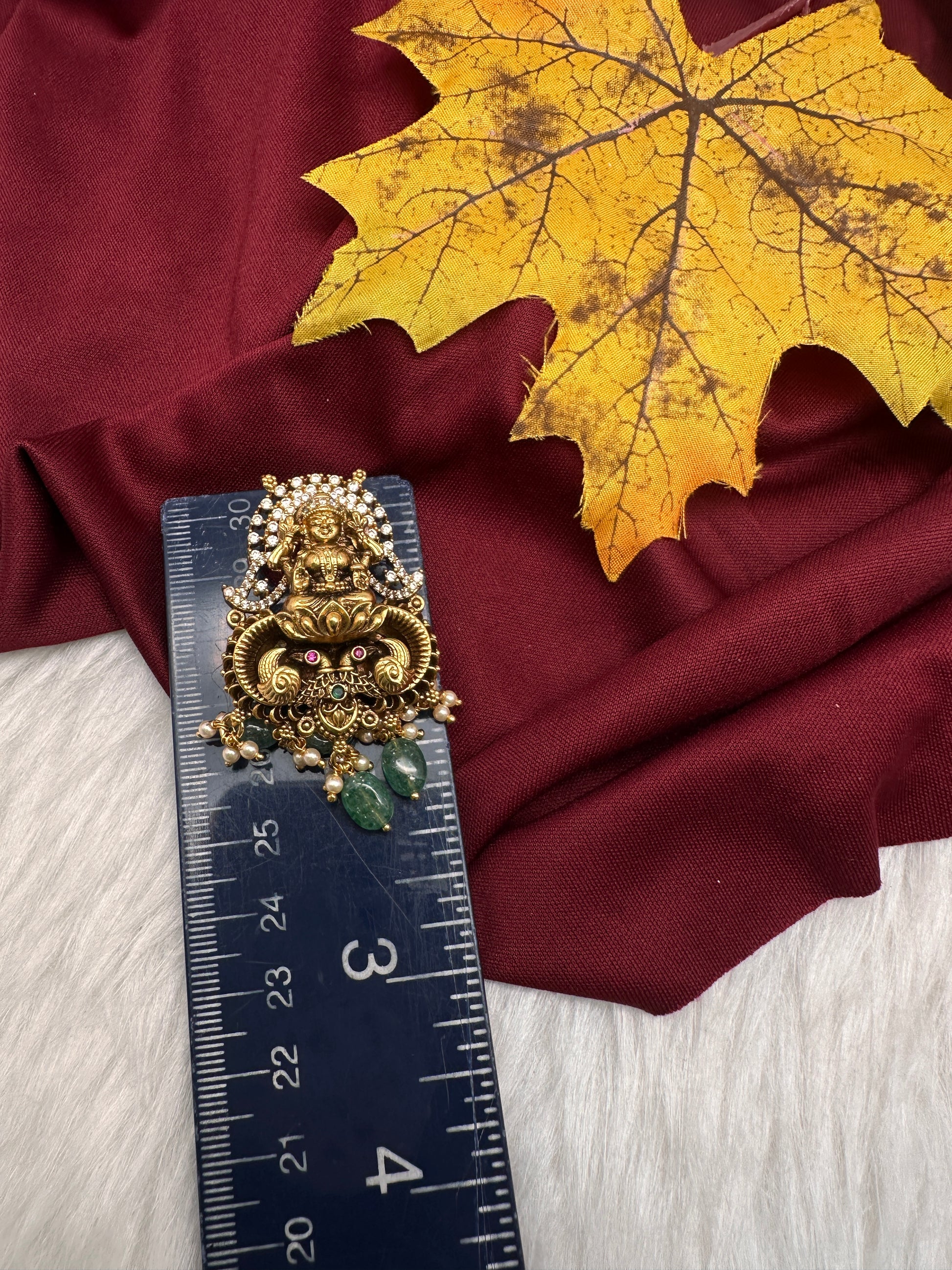 92.5 Silver Nakshi Goddess Lakshmi Pendent - 