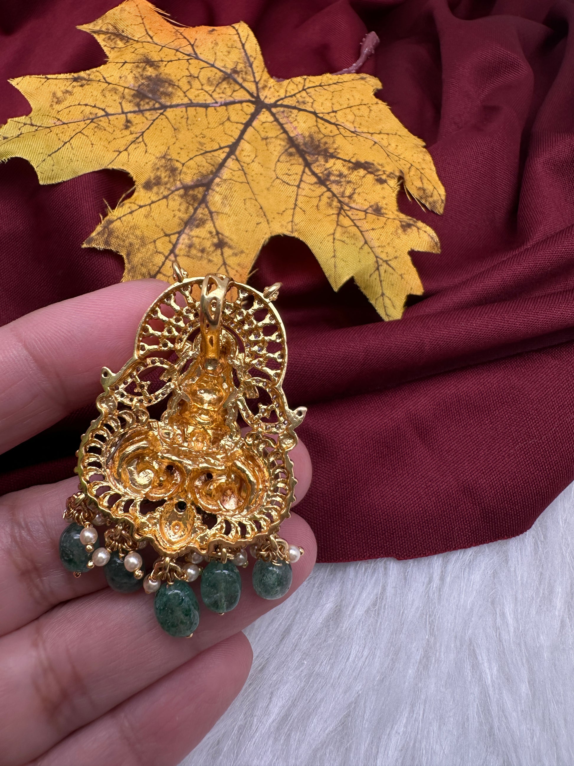 92.5 Silver Nakshi Goddess Lakshmi Pendent - 