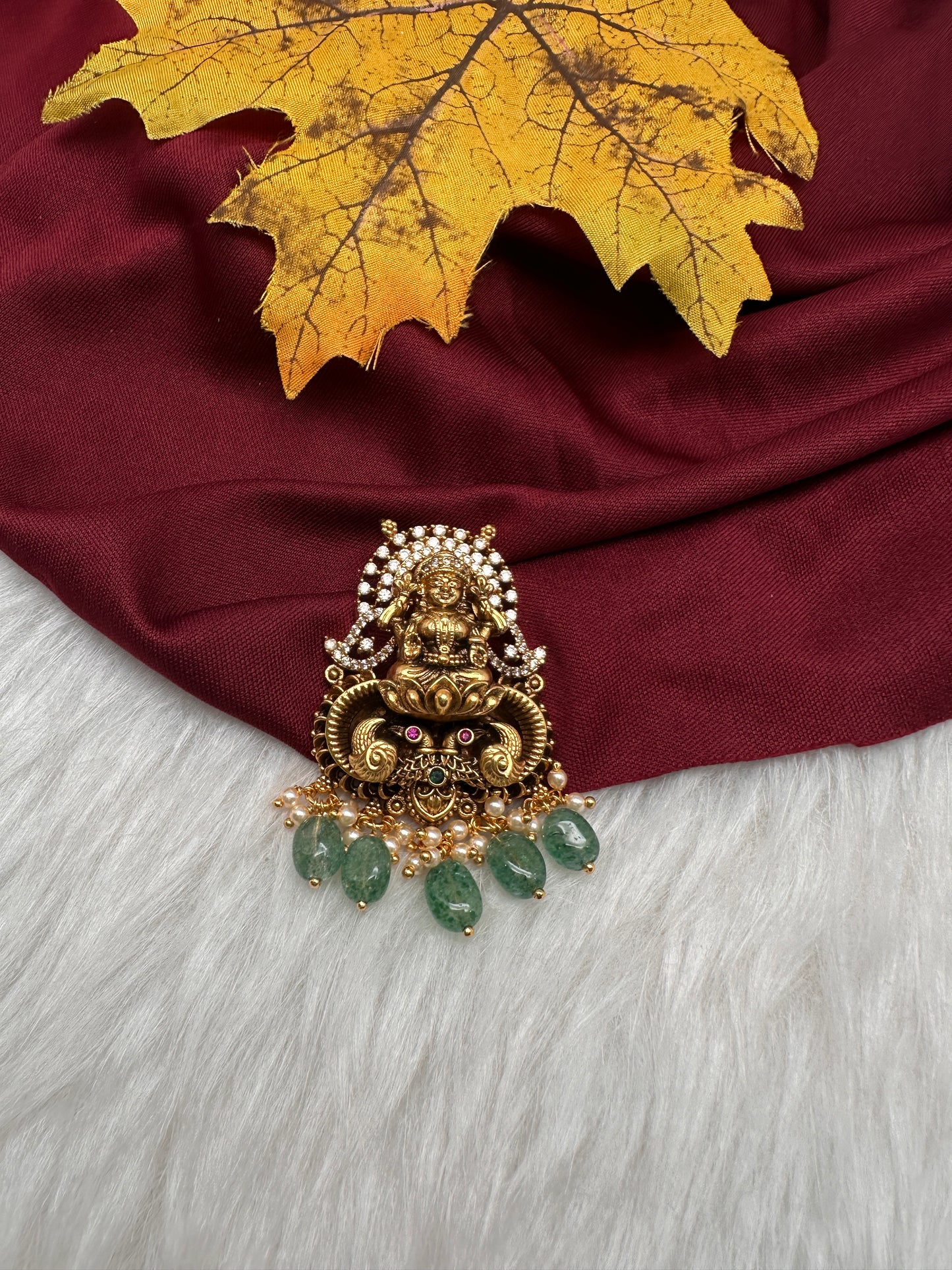 92.5 Silver Nakshi Goddess Lakshmi Pendent - 