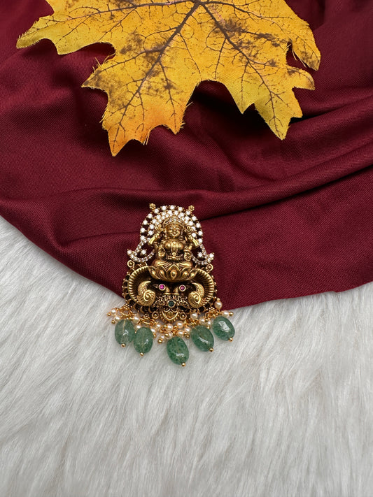 92.5 Silver Nakshi Goddess Lakshmi Pendent - 