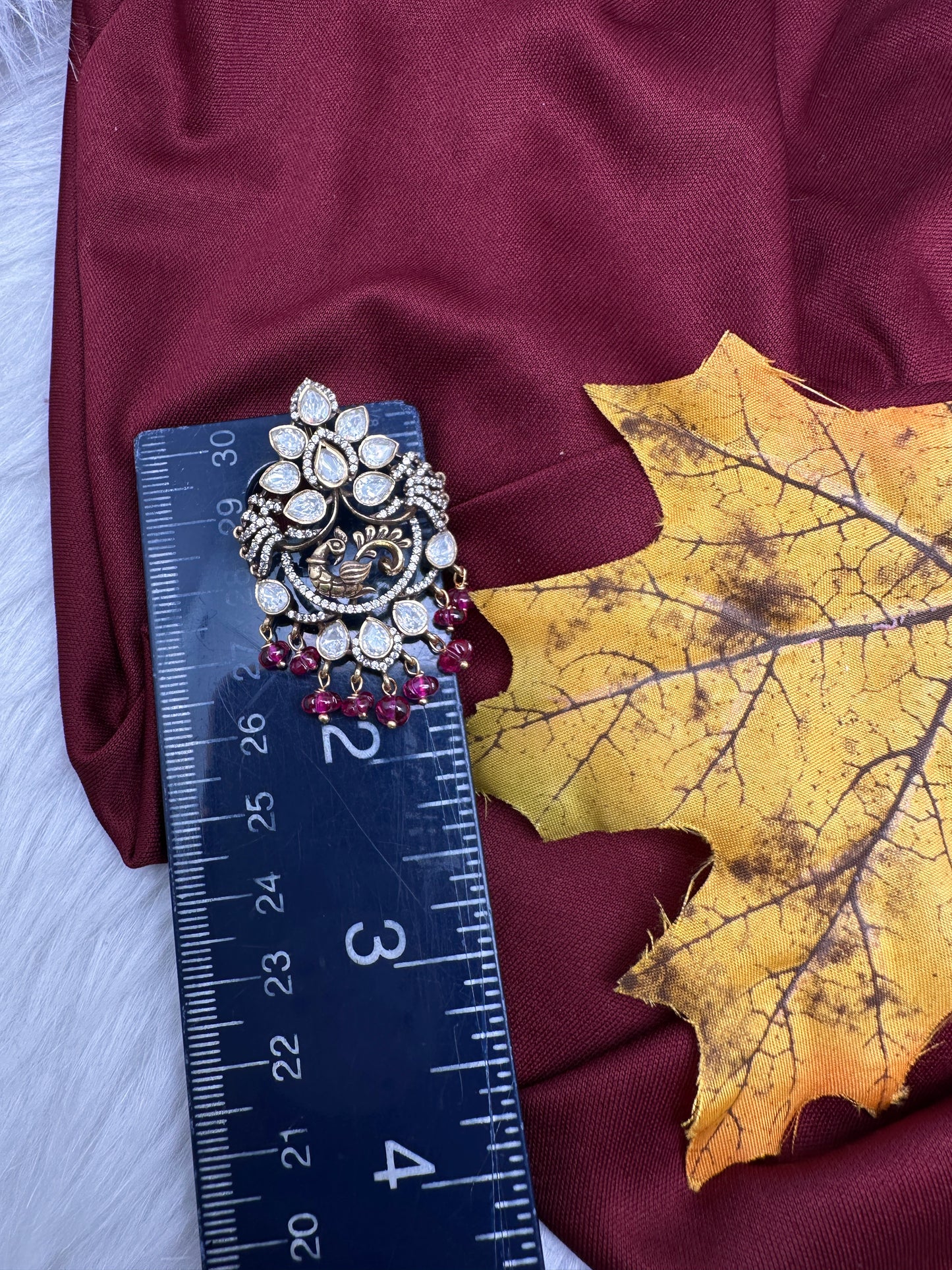 92.5 Silver Nakshi Peacock Pendent - 