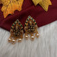 92.5 Silver Nakshi Matte Ganesha Earrings - 