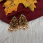 92.5 Silver Nakshi Matte Ganesha Earrings - 